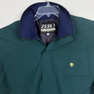 Zero Restriction Men Gore Tex Windshirt Green Pullover 1/2 Zip Water Proof Green